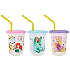 ☆ プリンセス21 ☆ ストロー付タンブラー3個 230ml SIH2ST プラスチック コップ セット 子供 キッズ キャラクター ストロー付き タンブラー 蓋付き プラコップ ディズニー プリンセス カーズ ミニオン スヌーピー SNOOPY