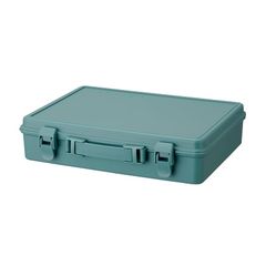 天馬 軽くて扱いやすいプラスチック製の収納ボックス A4サイズのものがすっぽりハマるサイズ設計 裁縫箱 小物入れ ハコット ラムネブルー 幅34×奥行27×高さ8cm 【サイズ: A4トランク】 1