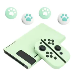 【数量限定】Switch用カバー＆ジョイスティックカバー スイッチ用ケース カバー アナログスティックカバー 4ｘ猫爪肉球 Joy-Con用カバー 全面保護ケース 耐久性tpu素材 キズ防止 衝撃吸収 着脱簡単 擦り傷防止 取り外し可能 指紋防止 可愛い (グ