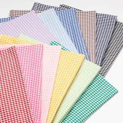 【新品】 KIYOHARA ギンガムチェック3ｍｍ 生地 シャンブレー 薄手 約110cm巾×1mカット Col.PI ピンク G1001-1 0