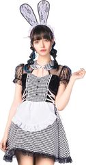 【在庫処分】[クリアストーン] コケティッシュガーリー コスプレ ハロウィン チドリチェックメイド レディース ブラック