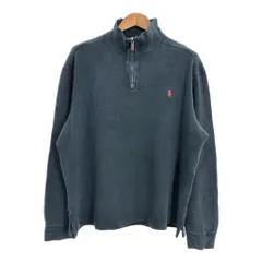 Polo by Ralph Lauren ポロ ラルフローレン ハーフジップ コットン ニット セーター ワンポイントロゴ (メンズ XL) 中古 古着 S2800