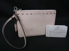 ■美品■ COACH コーチ レザー スタッズ マルチケース マルチポーチ ミニバッグ 小物入れ レディース アイボリー系 DJ5060