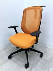 【中古品】オカムラ 固定肘付シルフィーチェア C646XR オレンジ