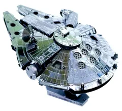 【人気商品】テンヨー(Tenyo) メタリックナノパズル スター・ウォーズ ミレニアム・ファルコン W-MN-008 ステンレス素材 接着剤不要 暑さ0.2m 超精密レーザー加工 クラフト作品 立体模型