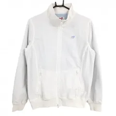 ★SALE価格★【美品】マスターバニー ジャケットブルゾン 白 ロゴライトブルー 裏地メッシュ レディース 2(L) ゴルフウェア MASTER BUNNY EDITION