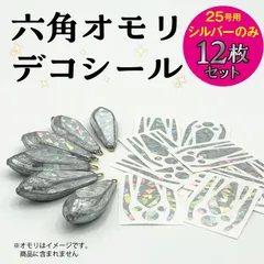六角オモリデコシール　25号用（シルバーのみ）12枚のサムネイル