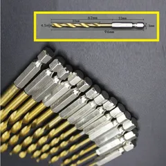4.5mm 単品売り 特殊チタン製 六角軸 鉄工用 ドリル刃 工具 ドリルビット キリ 電気ドリル インパクトドライバー 電動 ネジ穴 DIY工具 釘 アダプターのサムネイル
