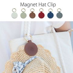 ハットクリップ   マグネット帽子クリップ 丸型 強力 本革 おしゃれ レディース メンズ キャップクリップ