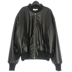 エムエムシックス メゾンマルジェラ MM6 Maison Margiela 23AW ナンバリック フェイクレザー ボマージャケット ブルゾン M ブラック 黒 S52AM0251 S54449 国内正規