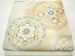 平和屋着物●西陣　川島織物　六通柄　本袋帯　唐織　絵皿花文　金糸　正絹　逸品　CAAY9747hy