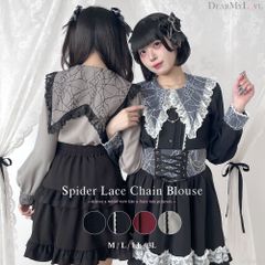 夢展望公式 [新品未使用] 角襟クモレースチェーンブラウス [パープル] 他カラー別ページ有 dearmylove ブラウス・シャツ ブラウス・シャツ（半袖） 534641-05