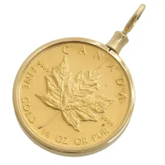 カナダのメイプルリーフ金貨 K18ゴールドのレディースウォッチ 腕時計 エルジン ELGIN カナダ メイプル リーフ 金貨 コイン 1/10 oz