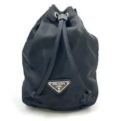 【専用】PRADA プラダ 巾着型 ポーチ ブラック ナイロン メイク用品 PRADA プラダ ナイロン 巾着ポーチ