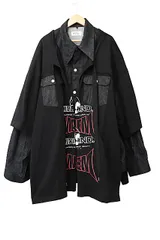 【✨新品✨】KIDILL◎LAYERD DENIM JACKET 黒 KIDILL - レイヤード デニム ジャケット - LAYERD DENIM JACKET