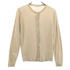 JOHN SMEDLEY ジョンスメドレー イングランド製 長袖 ニットカーディガン S ベージュ レディース 古着
