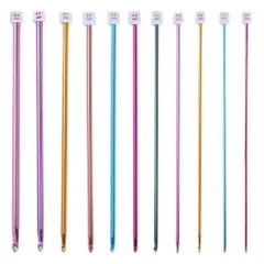 編み棒 かぎ針 11本セット レース針 手編み 手芸用品 アルミ製 27cmのサムネイル