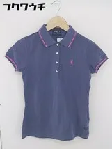 ◇ PEARLY GATES パーリーゲイツ 鹿の子 半袖 ポロシャツ サイズ0 パープル系 ピンク レディース  【1106070020050】