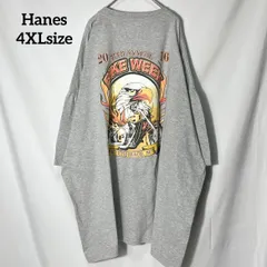 【Hanes】バイクウィーク MYRTLE BEACH BIKE WEEK 2輪車　イーグル　鷲　両面プリント　ビックロゴ　オーバーサイズ　半袖Tシャツ　グレー　4XL US古着
