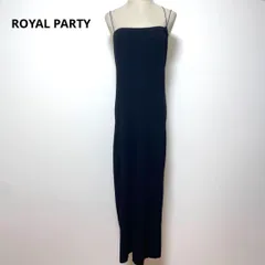 ROYAL PARTY ブラック ノースリーブ レーヨンニット ワンピース F