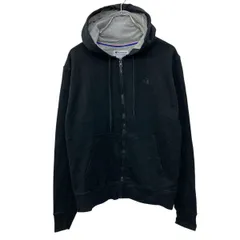 Champion ジップアップ 無地 スウェット パーカー S ブラック チャンピオン 裏起毛 ツートーンフード 古着卸 アメリカ仕入 a709-5630