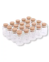 Chocople 小瓶 コルク瓶 ミニボトル コルク栓 ガラス瓶 ガラス 小物 保存 容器 保管 小分け 20本セット (3ml) [3ml]