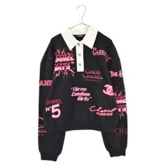 CHANEL (샤넬) 21SS GABRIELLE COCO No5 코코 마크 로고 프린트 폴로 셔츠 P70689V62077 블랙 레이디스