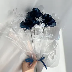 【お得なブーケ】薔薇とかすみ草のブーケ（ブルー）6本セット　b2011