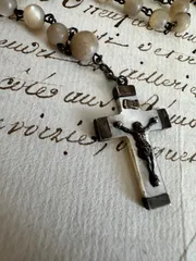 フランスアンティーク ロザリオ ネックレス マザーオブパール