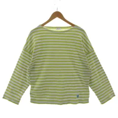 オーチバル ORCIVAL オーシバル カットソー 20S-NW-001 長袖 ロンT ロゴワッペン 日本製 コットン ボーダー グレー グリーン系 黄緑 1