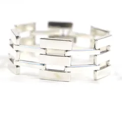 美品▼GUCCI グッチ ヴィンテージ HEAVY GATE LINK BRACELET ヘビーゲートリンクブレスレット 925 ブレスレット シルバー イタリア製 重量90.27g メンズ