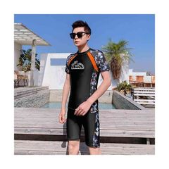 即購入OK 水着 メンズ 上下セット フィットネス水着 フィットネス 半袖 水陸両用 サーフパンツ UVカット 海パン 大きいサイズ ジム 水泳 日焼け対策 紫外線対策 夏 海 スポーツ フィットネスウェア ペ 