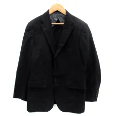 ジュンコシマダ JUNKO SHIMADA テーラードジャケット ミドル丈 シングルボタン ストライプ柄 ウール A4 黒 ブラック 紺 ネイビー /SM28のサムネイル