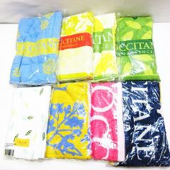 未使用保管品 ロクシタン L'OCCITANE ノベルティ バスタオル 8枚 まとめ売り プロヴァンスアロマ/ディヴァインデザイン/オスマンサス/ピンクストライプ/シトラスヴァーベナジューシィサマータオル タオル D210Z