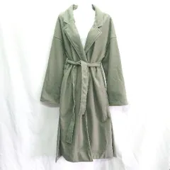■ AUNT MARIES ウエストベルト付き 長袖 コート サイズF カーキ レディース E  【1406180101831】