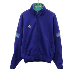 adidas アディダス 80s デサント製 ヴィンテージ トレフォイルロゴ トラックジャケット L ブルー系 ATS-805 トレーニング ジャージ メンズ 古着