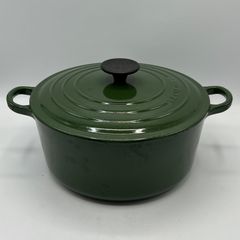 ル・クルーゼ ココット・ロンド 24cm グリーン ホーロー 両手鍋 LE CREUSET