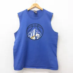 XL/古着 ナイキ NIKE ビンテージ タンクトップ メンズ 90s バスケットボール コットン クルーネック 青 ブルー 25jun07 中古