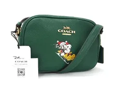 ■新品■未使用■ COACH コーチ CN024 ディズニーコラボ ミッキー ミニー レザー ショルダーバッグ クロスボディ グリーン系 BI1656
