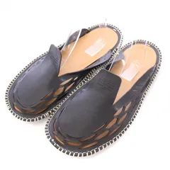 メゾンマルジェラ 22 Maison Margiela 22 スリッポン フラットシューズ レザー フロントロゴ 42 黒 ブラック /BBのサムネイル