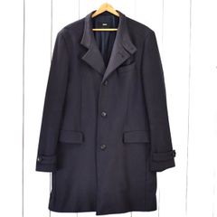 4TJ056】ヒューゴボス BOSS 4つボタン シングル スタンドカラーコート 52 / XL ダークネイビー 秋冬対応 大きいサイズ【中古】【メンズビジネス】202410