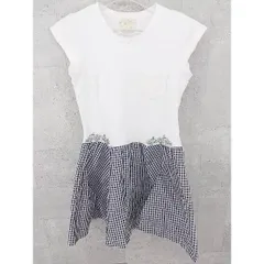 ◇ Chesty チェスティ ギンガムチェック フレンチスリーブ 切替  膝丈 ワンピース 1 ホワイト ブラック レディース  【中古】 【1002797273475】