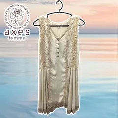 axes femmeアクシーズファーム ノースリーブ レースチュニックT-151