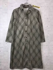 おしゃれ！シック！総柄 ハーフボタン 襟付き シャツワンピース