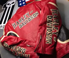 HARLEY DAVIDSON ハーレーダビッドソン　【稀少なレアモデル！入手困難】極上ハーレーダビッドソン本革レーシング　ジャケット★非常にレア！稀な極上の美品！★二度と出ない様な極上品！★細部に至るまでHDです！ヴィンテージ・レーシング・モデル最高の質感★