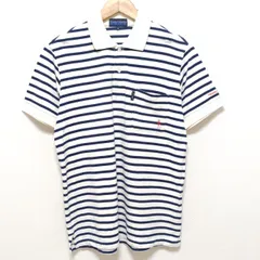 カジュアルコーデにも◎【PEARLY GATES GOLF】パーリーゲイツ ゴルフ 半袖ポロシャツ コットン 綿100% ボーダー柄 刺繍 ゴルフウェア トップス 紳士 デイリー タウンユース ホワイト 白×ネイビー 紺 メンズ サイズ3 /M15595jY