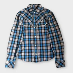 【ヒステリックグラマー】長袖チェックシャツ　ウエスタン　ブルー　フリー