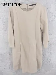 ◇ ●新品● ◎ Lugnoncure ルノンキュール タグ付き バックジップ 長袖 膝丈 ワンピース サイズM ベージュ レディース 【中古】 【1002800508259】のサムネイル