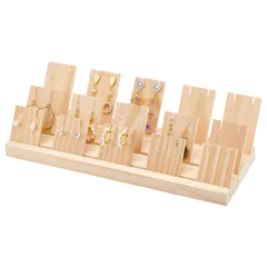 【人気商品】アクセサリースタンド ピアスディスプレイ用木製板15枚付き 木製ディスプレイスタンド カード展示 収納ラック ジュエリー収納 首飾り 指輪 PandaHall イヤリングホルダー 大容量 PH ブレスレット ショップ陳列に最適