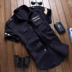 種類11：L/G：ミリタリーカラー 23 半袖 秋冬 コーデ メンズ  服 シンプル ファッション オシャレ 大人 かっこいい 大きいサイズ ストリート 紳士服 半袖 シャツ ミリタリー 綿 カジュアル ワークシャツ 長袖